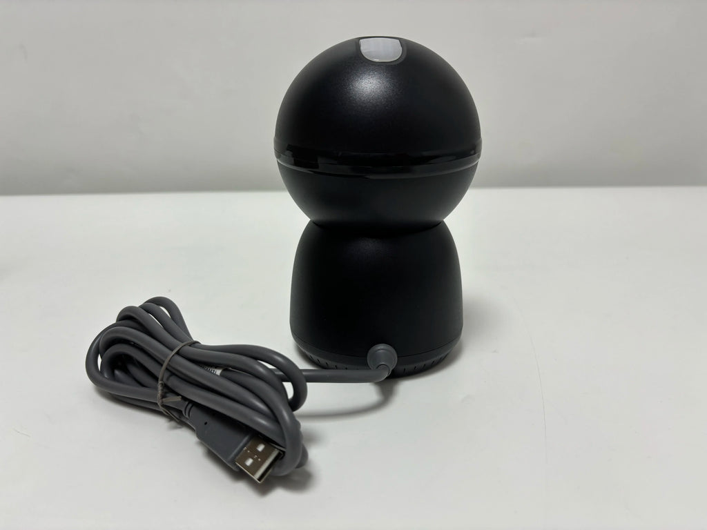 Black desktop barcode and QR code scanner with USB cable
