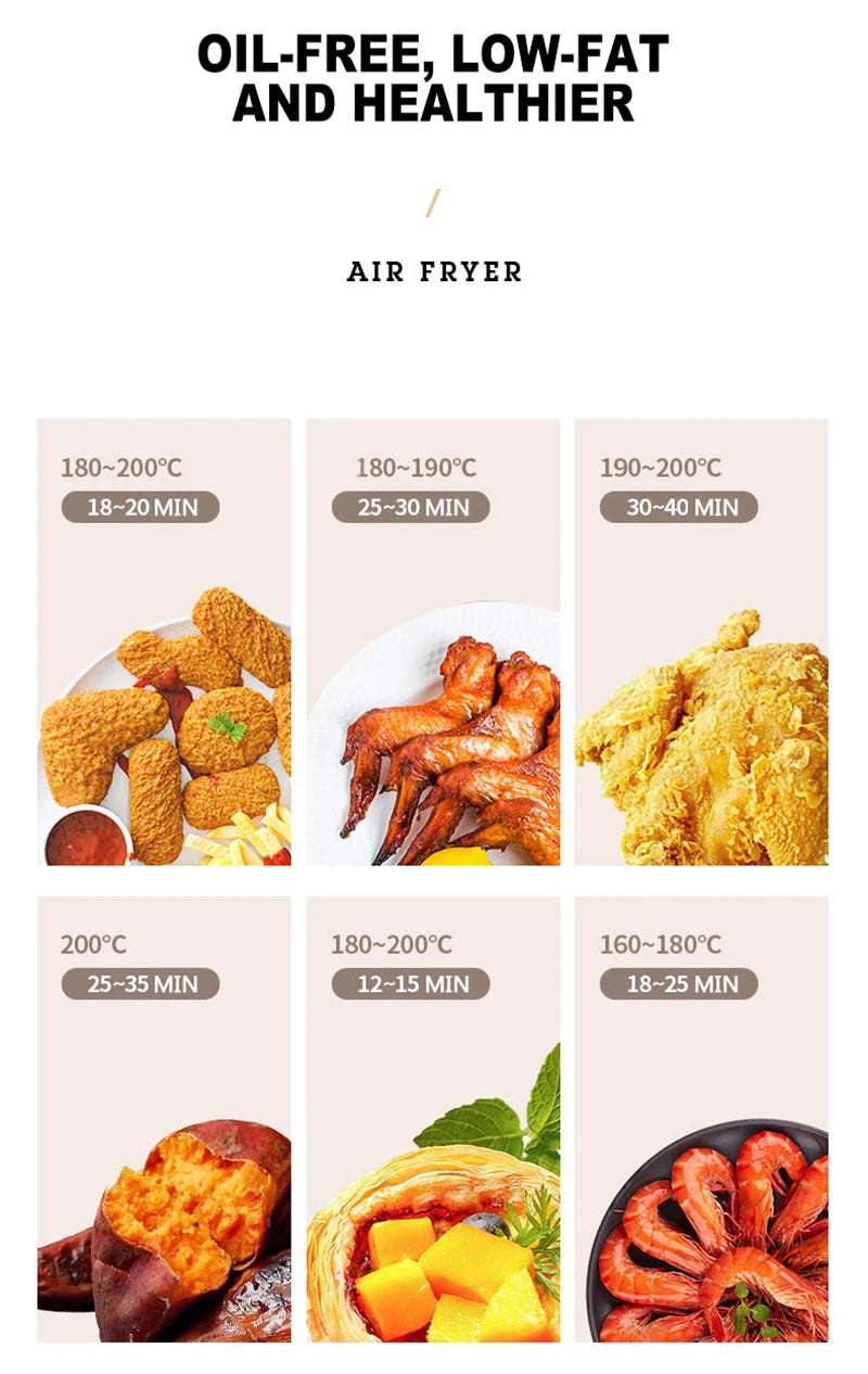 New Type Multi-Function 3.5L Air Fryer Household  Smoke-Free No-oil Electric Fryer Intelligent Set Timing Fryer