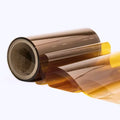 Moisture-proof PI stretch tape roll with brown film and a yellow release backing strip