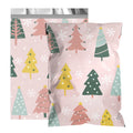 Poly Mailers Biodegradable Eco-friendly Pink Christmas Tree Shipping Bags 1 Mil Thickness Waterproof TearResistant Mailing