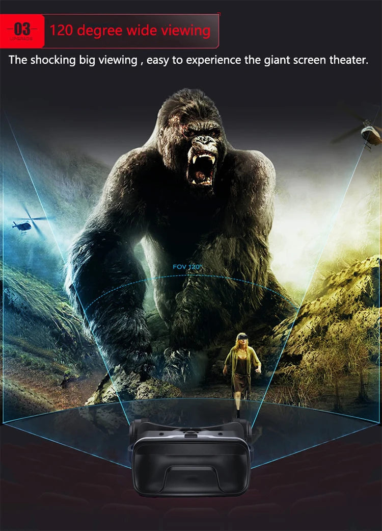 New Style VR Cardboard Virtual Reality Box Smart Videos 7 Inch Mobile Phone 3D VR Glasses VR Headset with Headphone Tidesmit