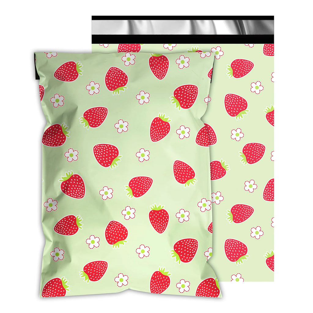 10x13 Inch 50Pcs Eco-Friendly Strawberry Printed 2.5mil Poly Mailers Waterproof Tearproof Self-Seal Fast 2Day USA 5Day Delivery