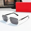 High Quality Rimless Glasses Luxury Men Branded Shades Women Vintage Fashion Frameless Designer Buffalo Horn Sunglasses