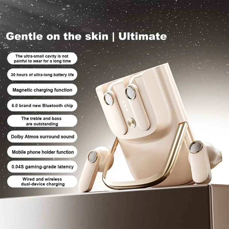 New Wireless Charging Headphone Magnetic Back Clip Earbuds HD Calls Earphones From Linx Factory Tidesmit