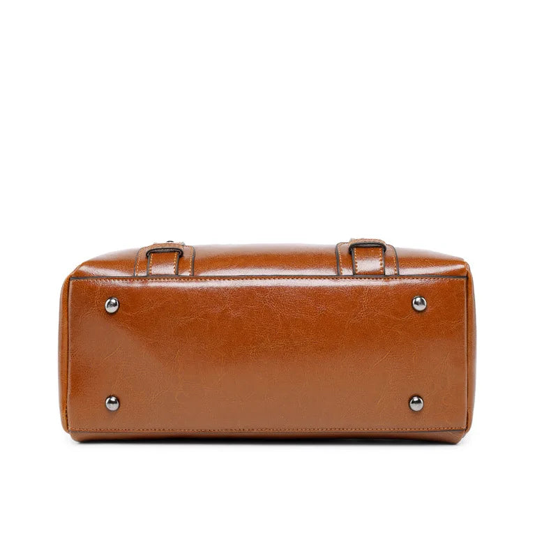 Women Genuine Cow Split Leather Handbag Ladies Top Handle Shoulder Purse Satchel Tote Concealed Carry Handbag