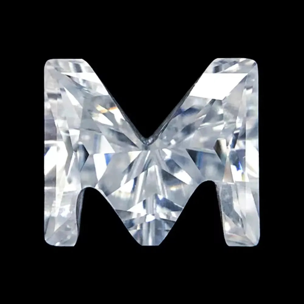Customizable GRA Certified A-Z White D VVS Lab Created Moissanite Fancy Color Play/Fire Alphabet Jewelry Loose Stone 0.8-1.5CT