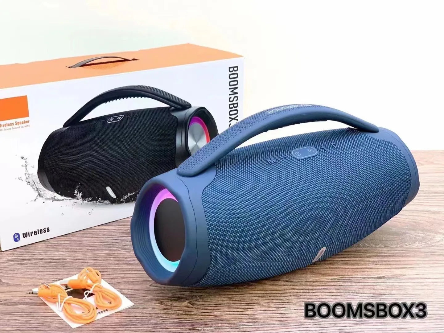 Bluetooth Speaker -40W Super Boombox3 Pro LED Portable Wireless for Blue-tooth Speaker Waterproof Column Outdoor Music Player Big Boombox 3 Battery