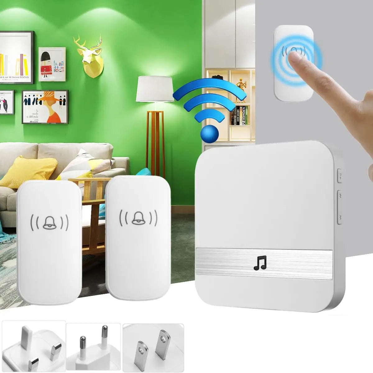 Universal 433MHz Wireless WIFI Smart Video Doorbell Chime Indoor Music Receiver 52 Melodies 4 Levels Volume for Smart Doorbells