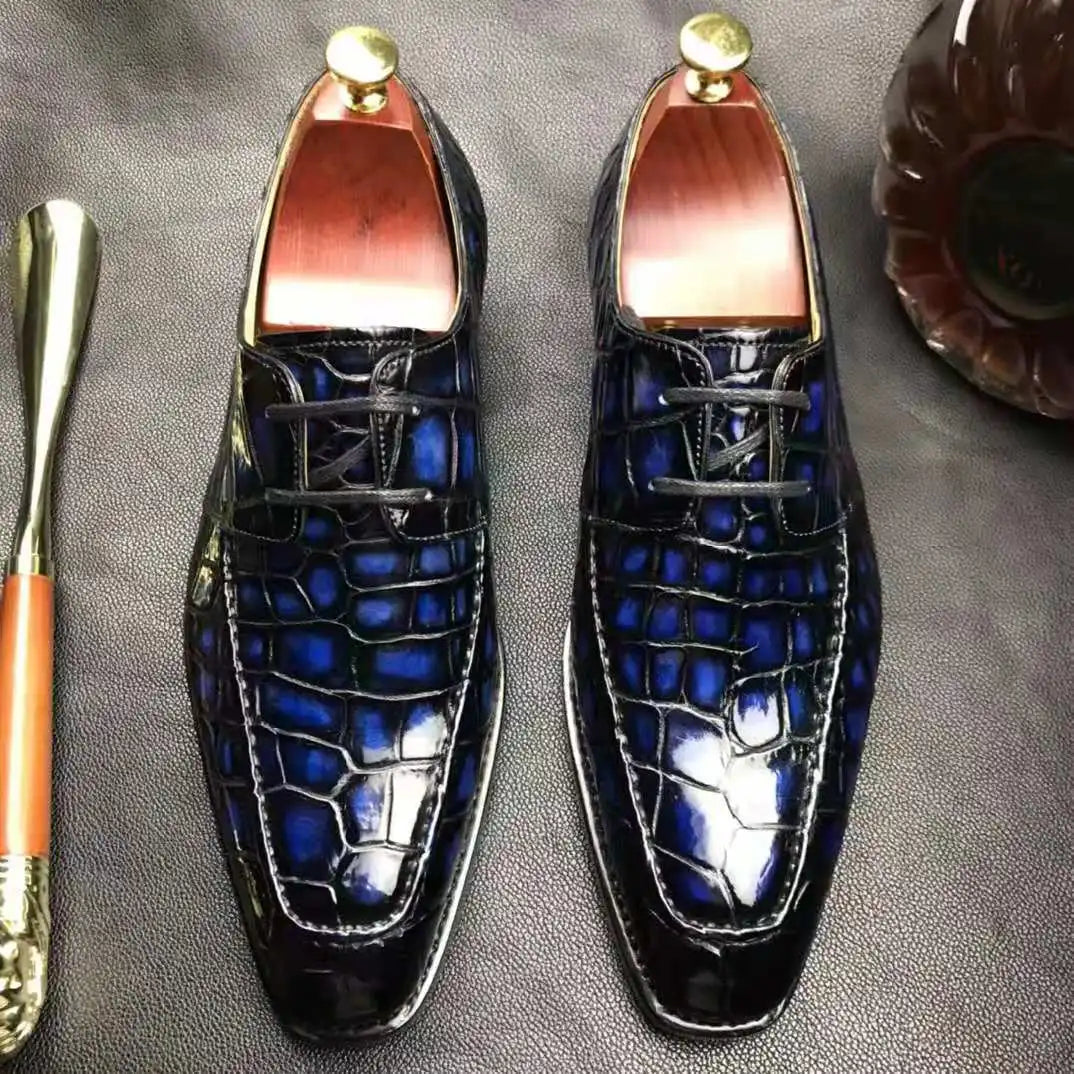 Stylish Genuine Crocodile Leather Shoes Men Formal Alligator Leather Customize Italian Shoes Goodyear Luxury Dress Men's Shoes
