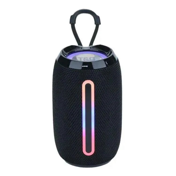 Green-Lyca Small Portable Wireless for Bluetooth Desktop Subwoofer Active Desktop Speaker RGB LED Cylindrical Design Gift Black My Store