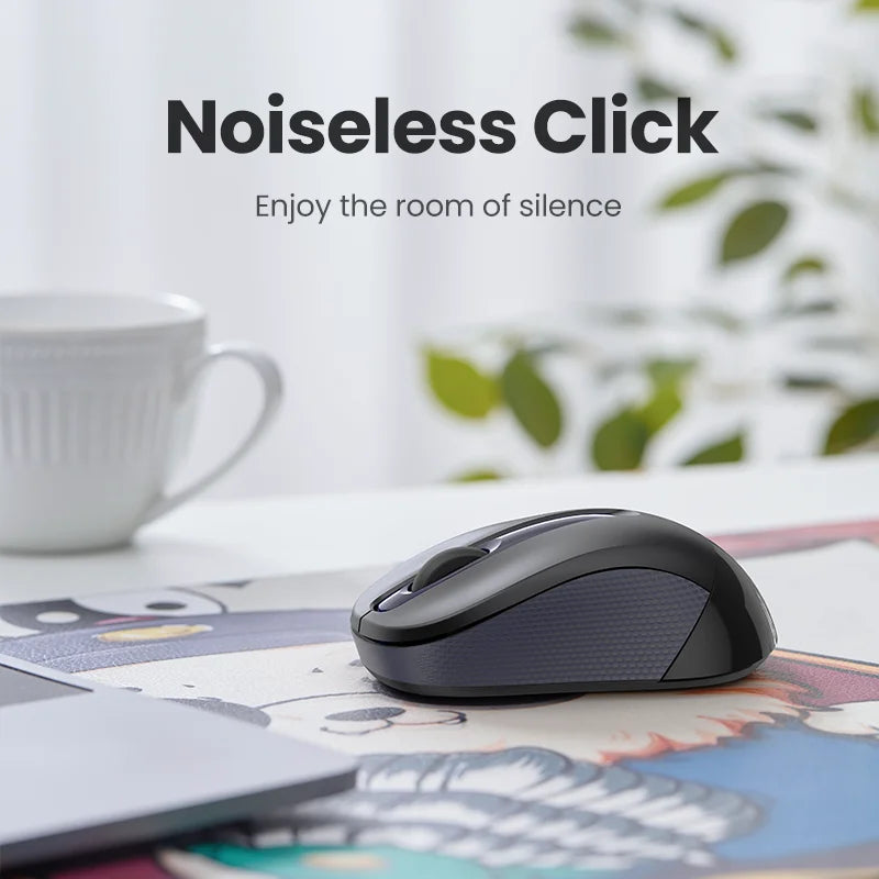UGREEN Mouse Wireless Ergonomic Shape Silent Click 2400 DPI For MacBook Tablet Computer Laptop PC Mice Quiet 2.4G Wireless Mouse