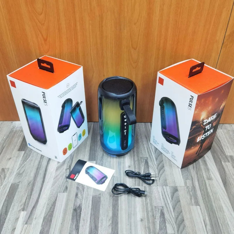 Bluetooth Speaker -Pulse6 RGB Wireless Portable Speaker LED Flashlight Waterproof Speaker Boombox Outdoor Party Box Home Gift Pulse4 Pulse5 Speaker