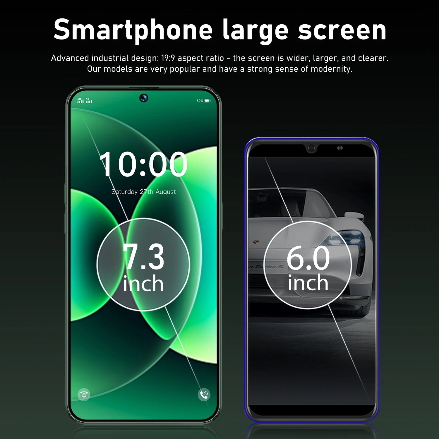 M17 Pro Max 7.3 inch 16GB 1TB 5G smartphone with 108MP camera and 7000mAh battery, front view gallery image 26