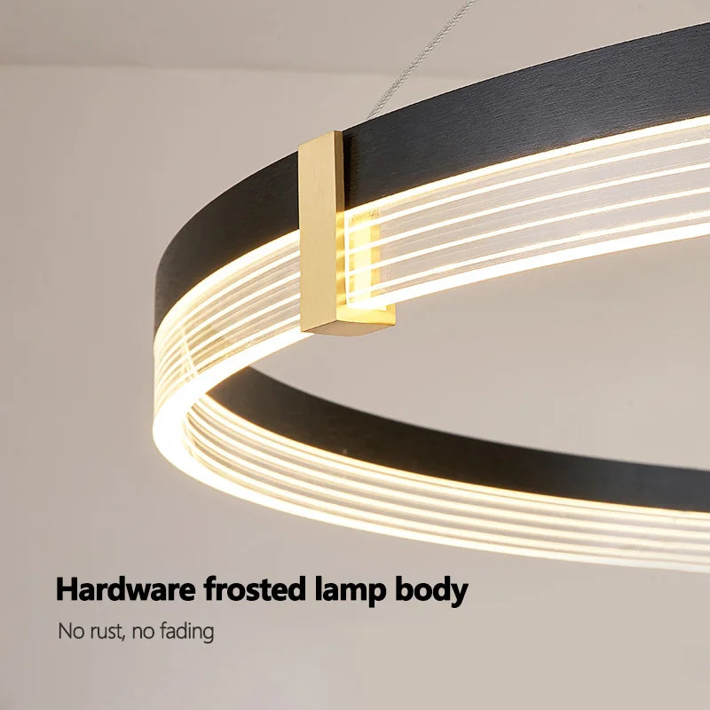 Nordic LED Ring Light Chandelier | Adjustable Color Temperature 3-Layer Tidesmit