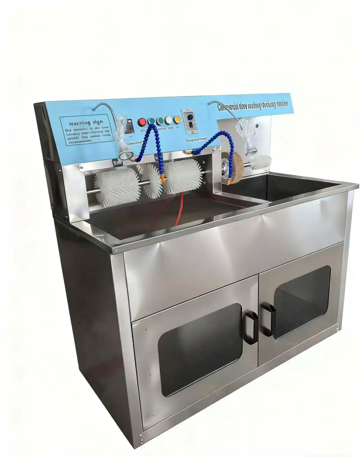 Commercial Shoe Washer Dryer with Dual Tanks and 20-Pair Capacity