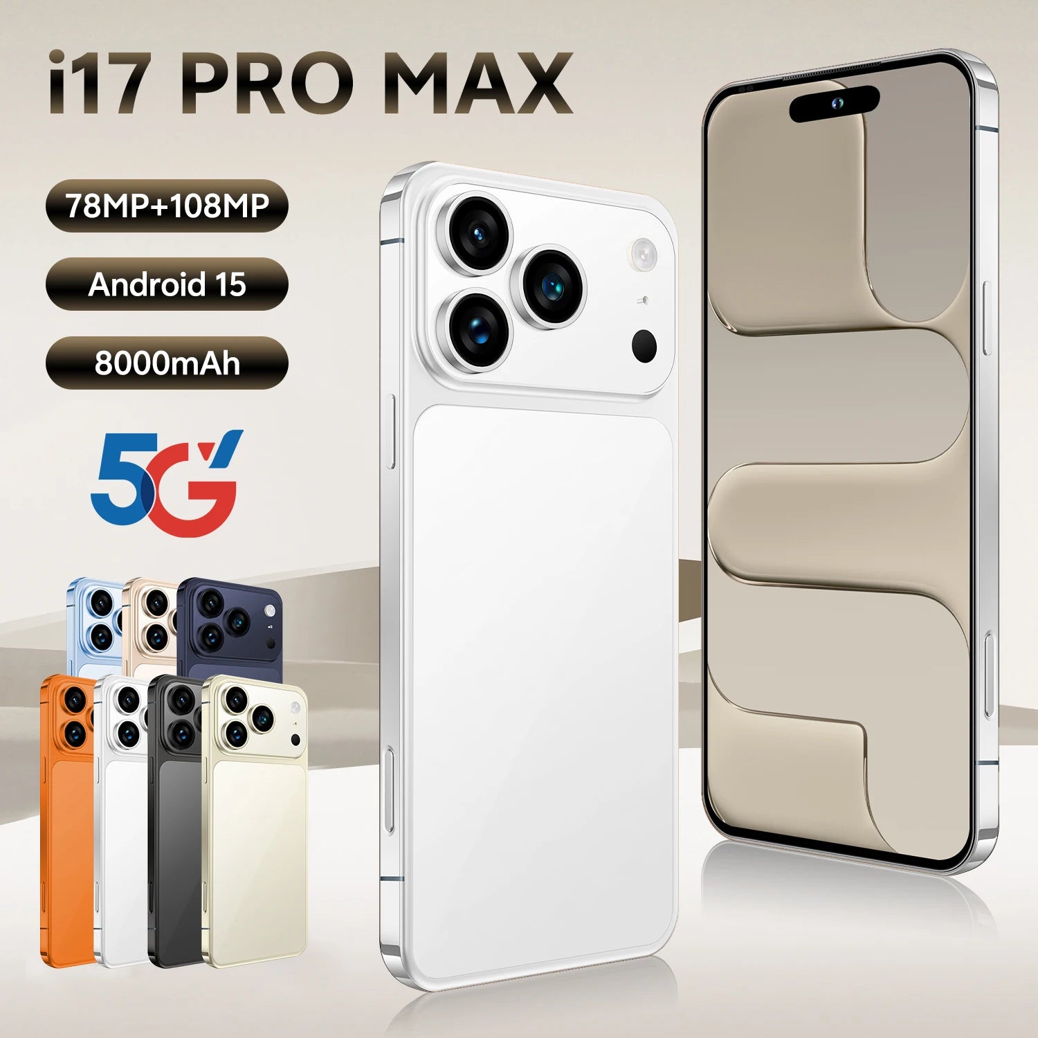 Android 15 Smartphone 1TB 16GB RAM 7.3-Inch AMOLED Unlocked Tidesmit