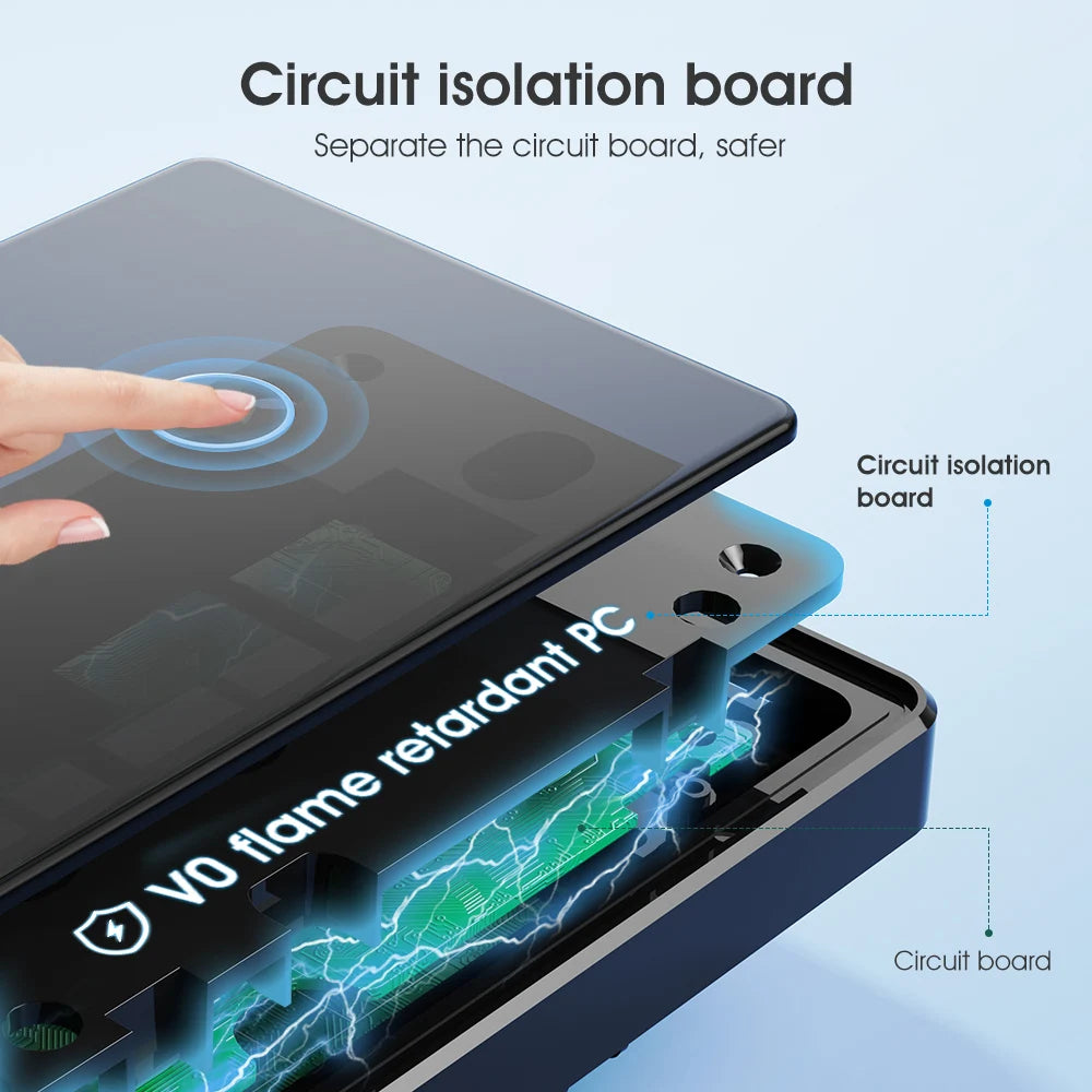 Smatrul Type C Wireless WiFi RF433 Smart Home Wall Switch with Alexa Google Home Timing Voice App Tuya Max Current 10A US Tidesmit