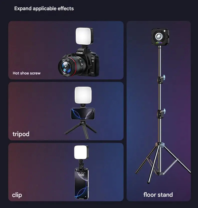 Portable Rechargeable LED Ring Light for Vlog Shooting Full-Color Magnetic Fill-In Selfie Phone Lighting Camera Lights Tidesmit