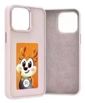 2024 New Designer Nfc Smart E Ink Screen Display Mobile Phone Case Cover for Iphone 15 Pro Max Diy Cases 14/13 Pink Corrugated Box Tidesmit