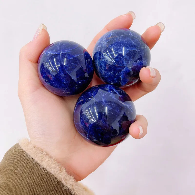 Wholesale Natural Gemstone Crystal Sphere Blue Sodalite Sphere by Hand Healing Crystals Agate Hot Selling