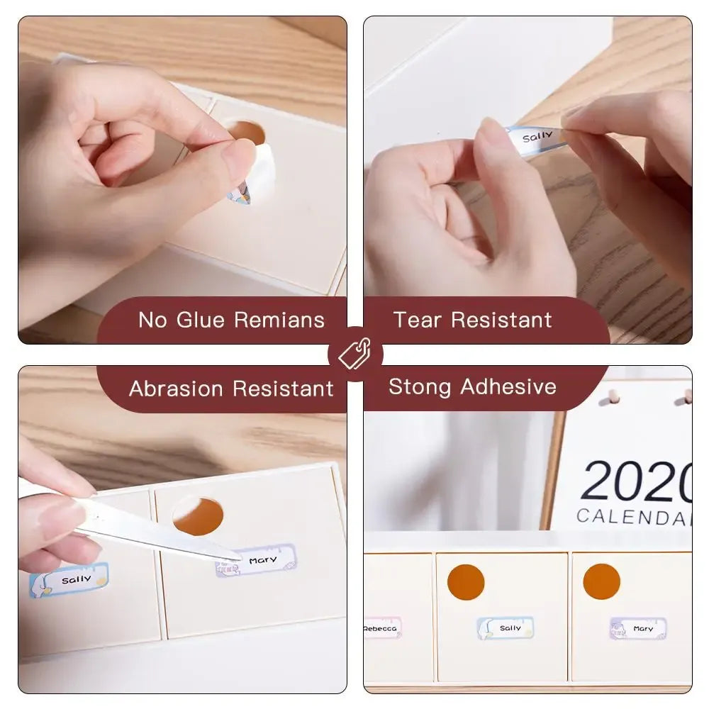 White square label sticker tape with strong adhesive, tear resistant, abrasion resistant