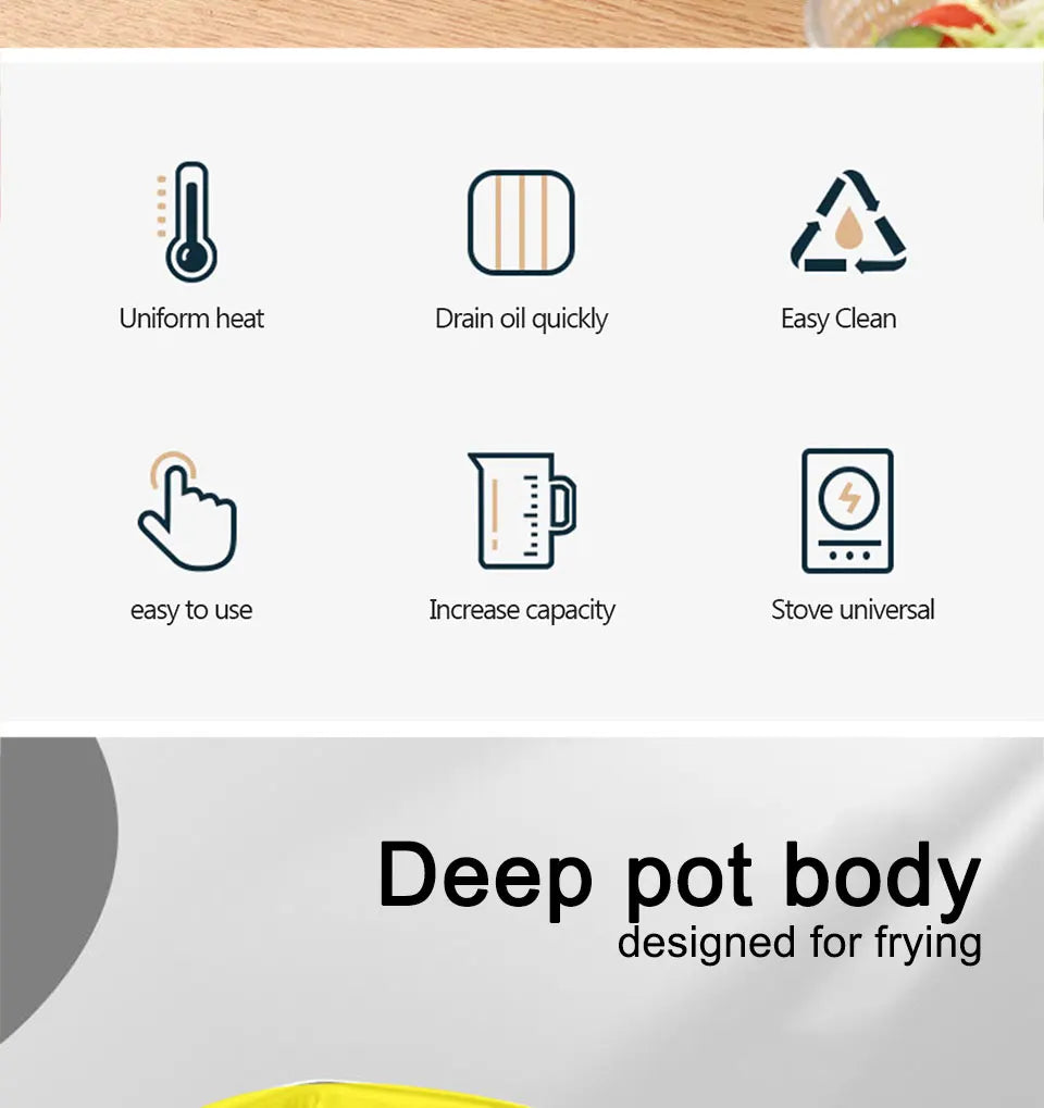 Japanese-Style Tempura Fryer Mini Oil-Saving Deep-Frying Pot Household Small Fryer with Special Temperature Control