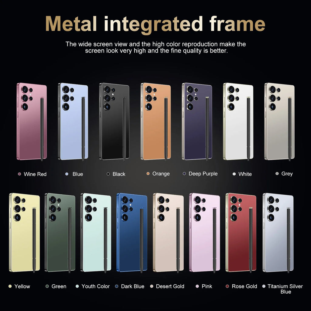 Tidesmit S25 Ultra 2025 smartphone with 7.3-inch HD screen, 108MP camera, and 22GB RAM for high-end mobile gaming.