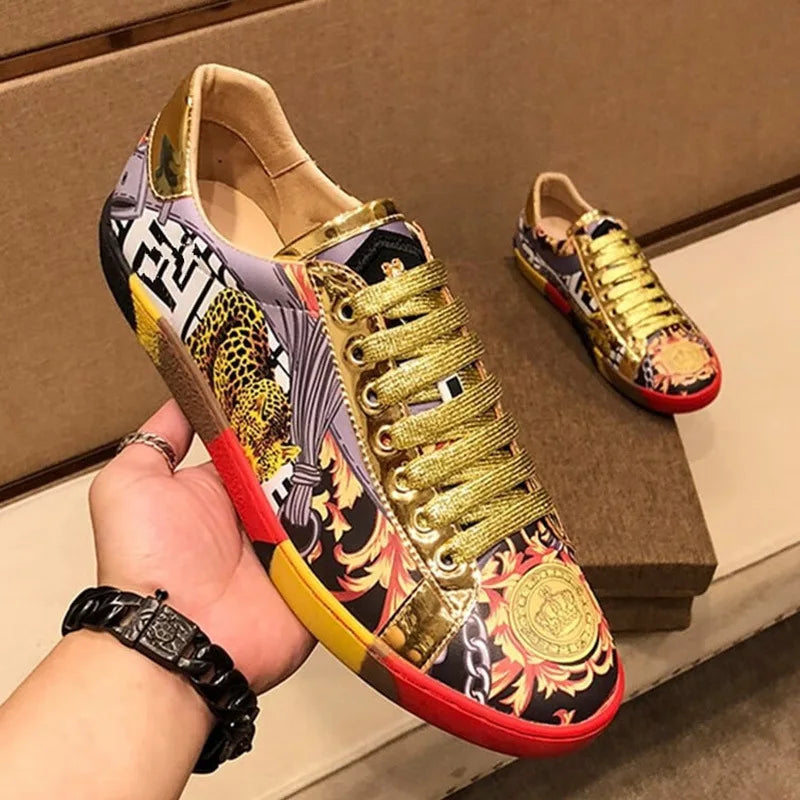 Luxury Designer High-end Genuine Leather Breathable Casual Fashion Men's Sneakers