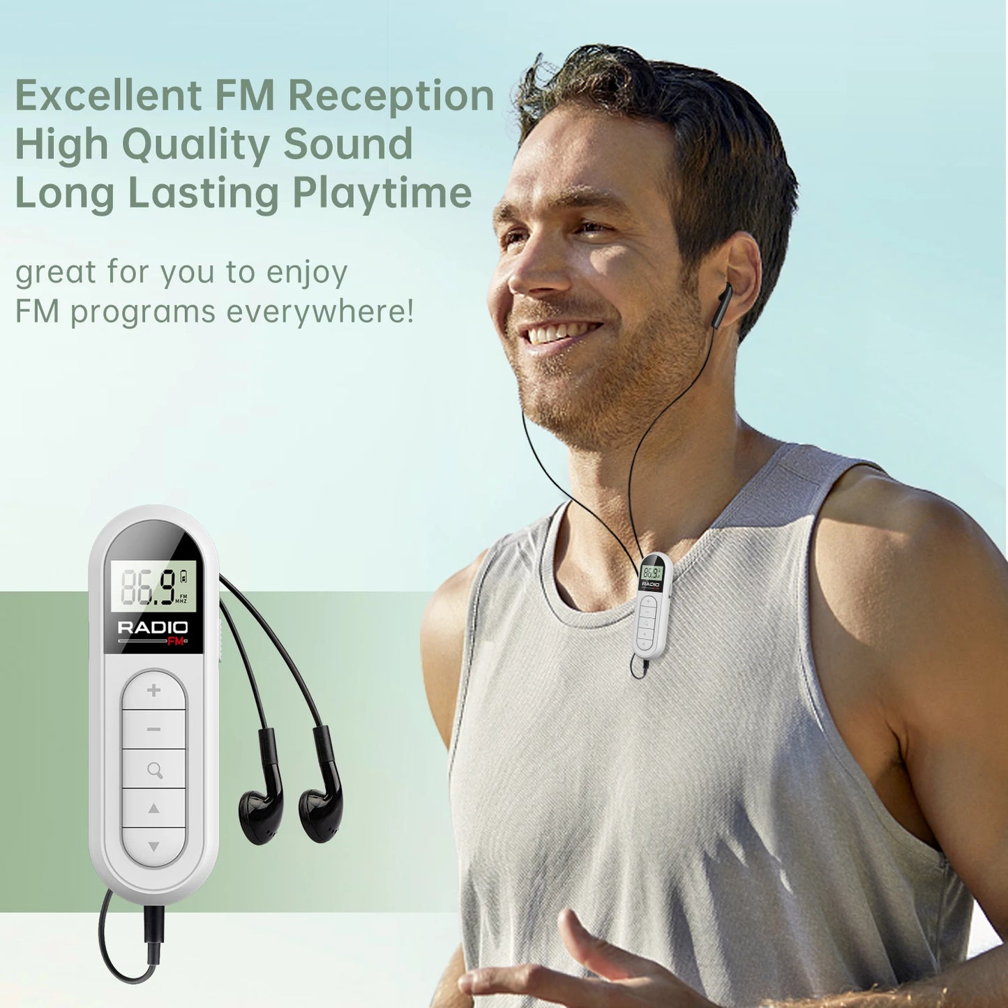 Bluetooth Speaker -Factory Mini Portable Pocket Digital Tuning Multiband MP3 Radio Player with Rechargeable Battery FM Radio for Walkman