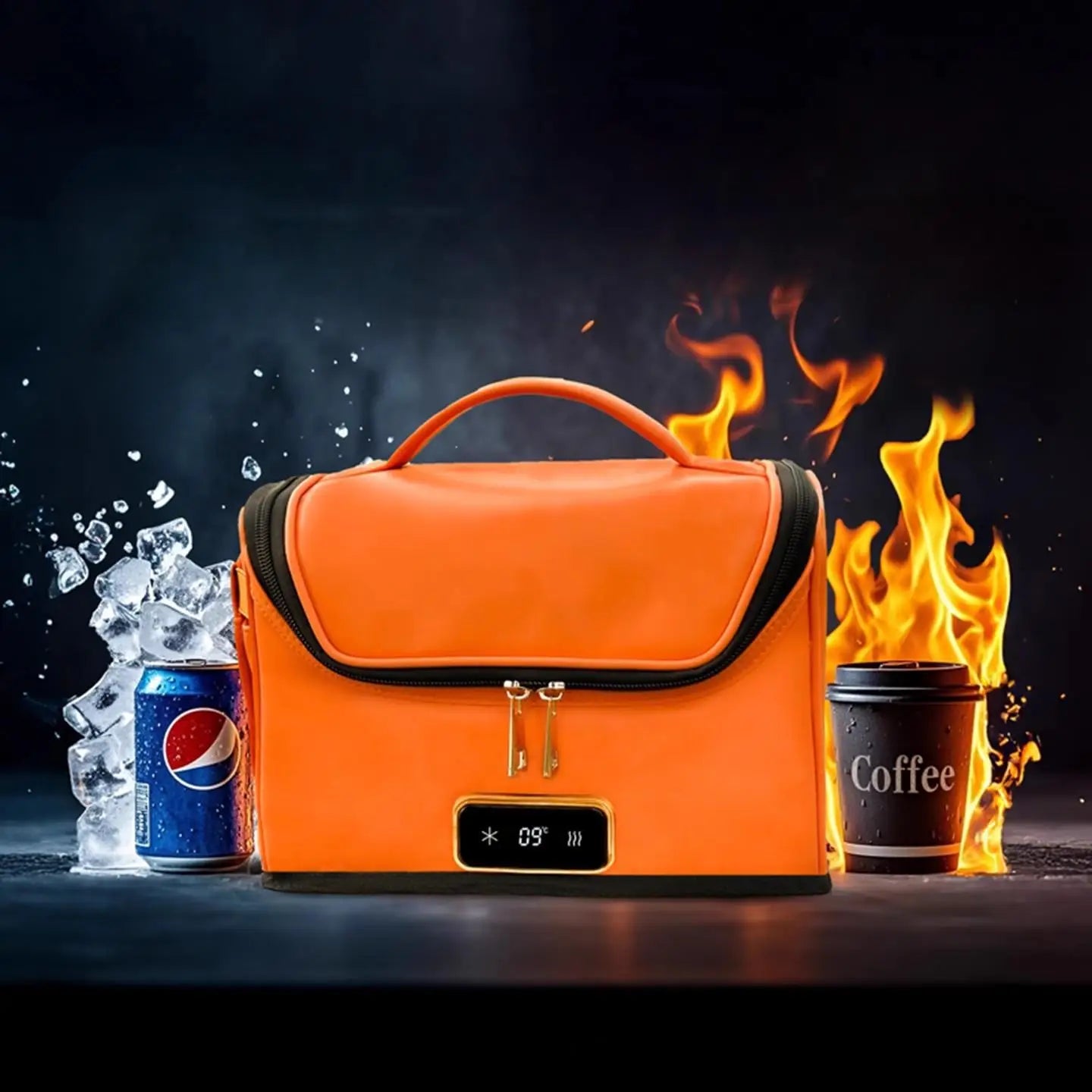 Luxury Pu Leather Hot and Cold Bag DC Electric Cooler Warmer Portable Fashionable Women's Handbag High-end Car Accessory
