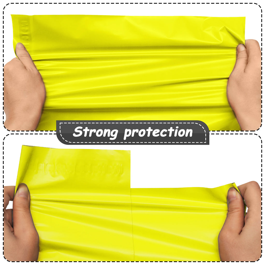 Yellow 10x13 Inch Poly Mailers 25 Pcs Biodegradable Tear-Resistant Waterproof Self-Seal Privacy Bags for Clothing Brands 2 Mil