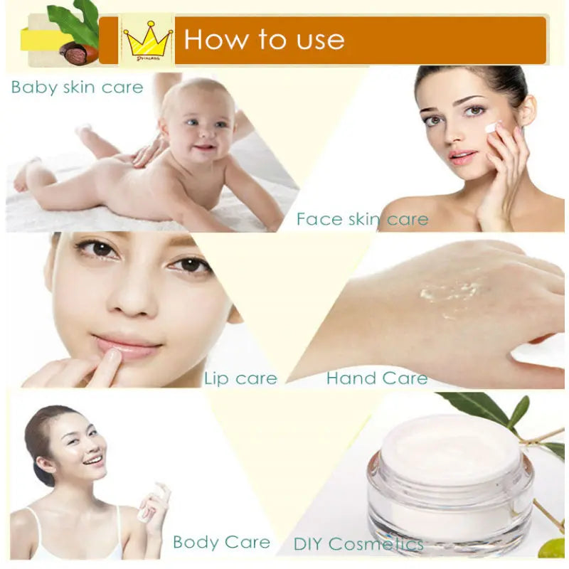 Dimollaure 50g Natural Organic Unrefined Shea Butter Oil Skin Care Body Oil Moisturizing Nourishing Body Massage Cosmetics Oil