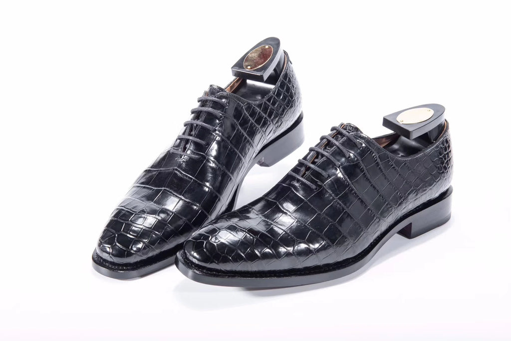 Goodyear Welt Mens Formal Shoes Luxury Customize Dress Shoes Men Leather Laces Genuine Crocodile Leather Wedding Shoes for Men