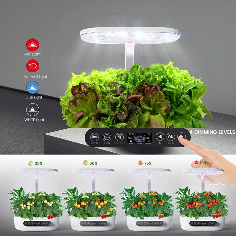 12 Pods Home Garden Smart Led Grow Light Microgreens Automatic Hydroponic Kit Hydroponics Growing System with 7L Water Tank Tidesmit