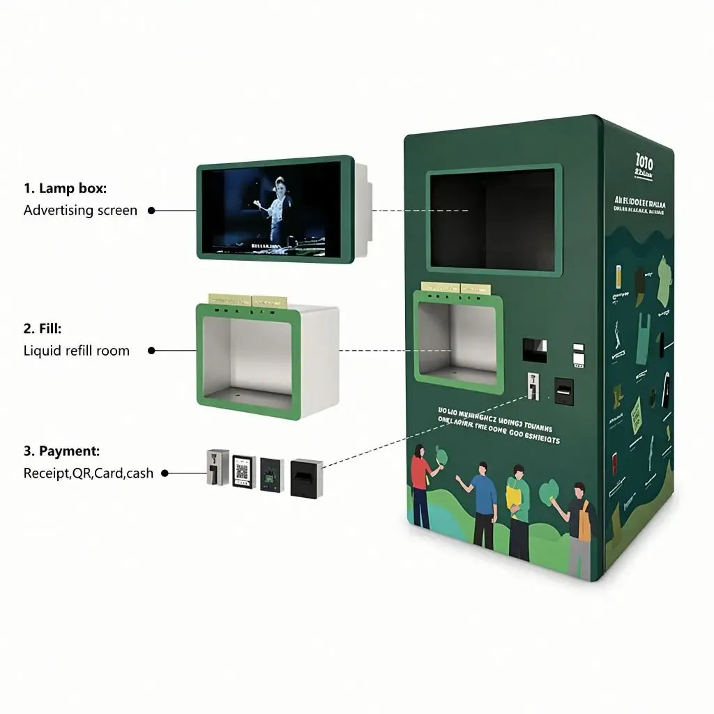 Coin-Operated Shoe Washer Dryer with Automatic Detergent Dispensing