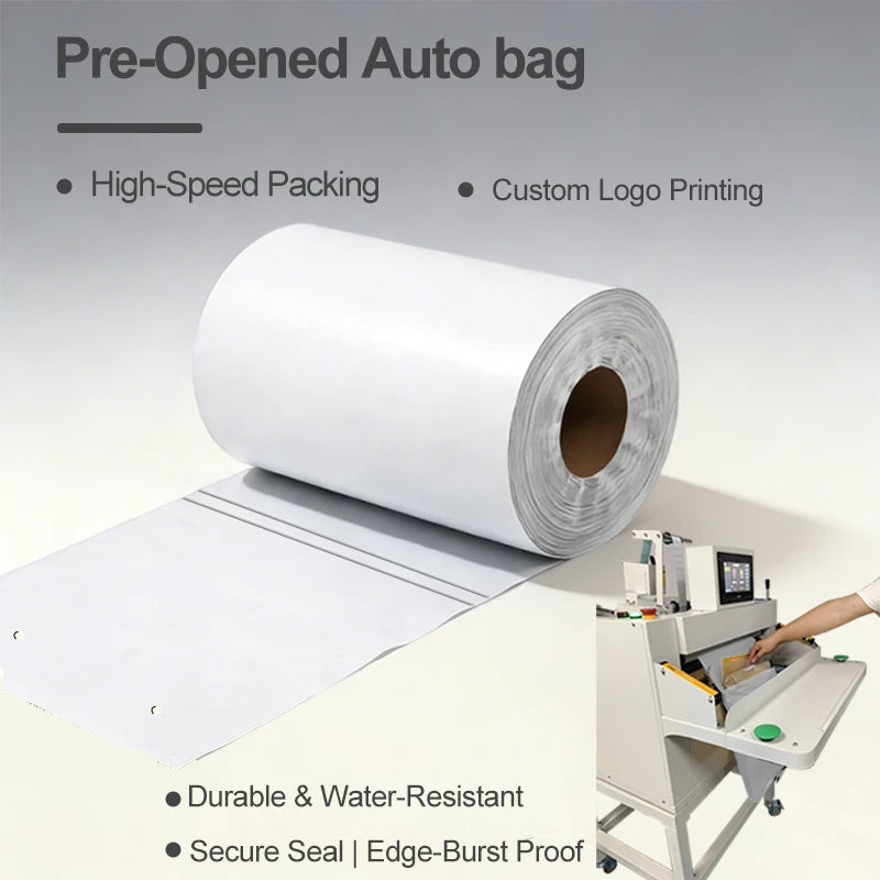 White automatic roll bag roll and pre-opened pouch, moisture-proof packaging film