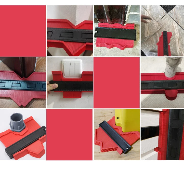 Profile Contour Gauge line Copier Ruler Cutting template Construction Woodworking Measuring instrument ceramic Tiling tiles tool