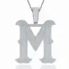 Factory Wholesale D Letter VVS Moissanite Pendant Necklace 925 Silver Platinum Plated Iced Out Custom Name Hip Hop Jewelry