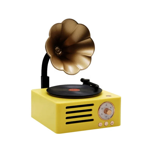 Bluetooth Speaker -Bluetooth Stereo Sound AUX Loudspeaker Classic Music Player Retro Vinyl Record Player Wireless Speaker