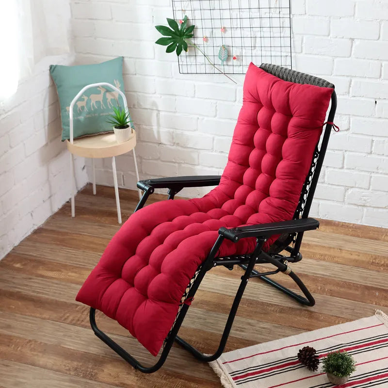 Solid Color Cushion Recliner Chair Cushion Thick Seat Cushion Rattan Chair Sofa Long Cushion Garden Chair Cushion Tatami Mat