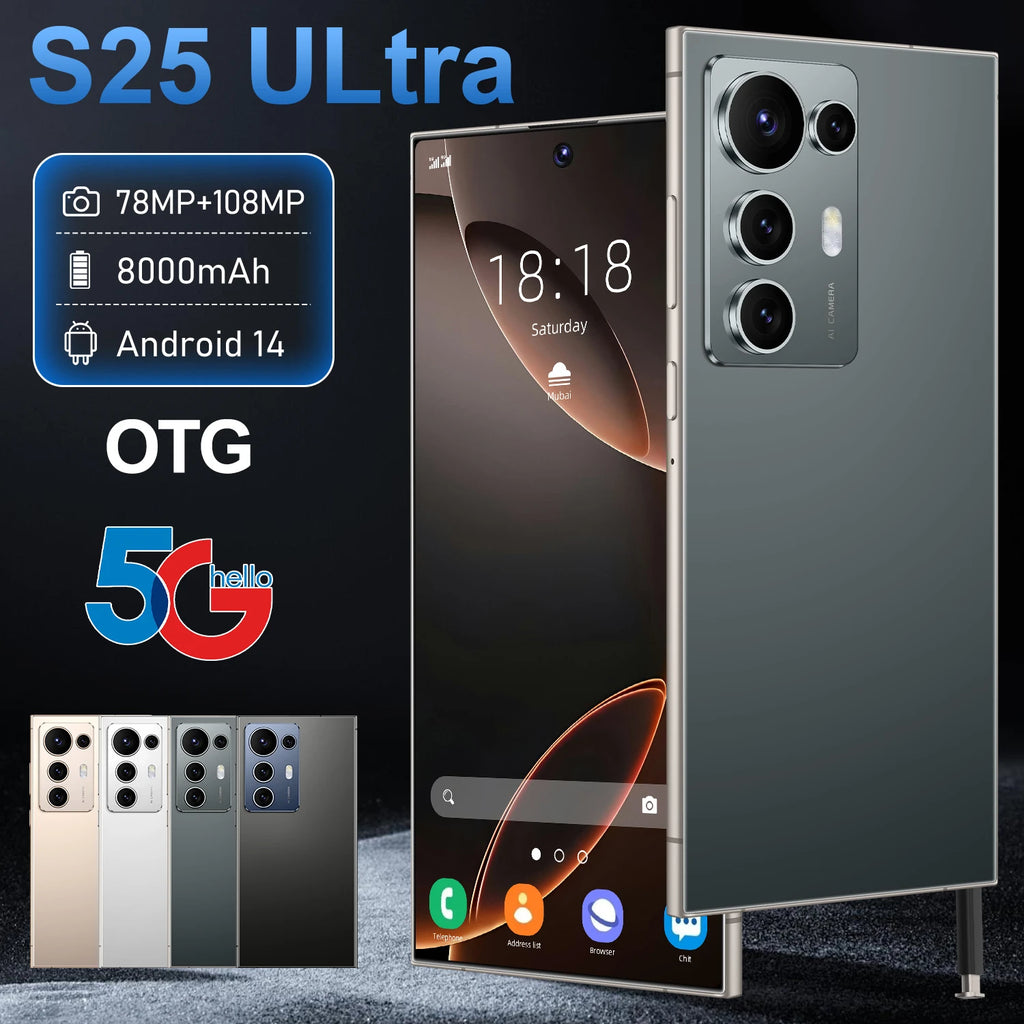 Original S25 Ultra 5G Smart Phone 7.3 Inch 16GB+1TB Dual Card Android14 Unlocked 72+108MP HD Camera Gaming Phone in Spanish - Tidesmit