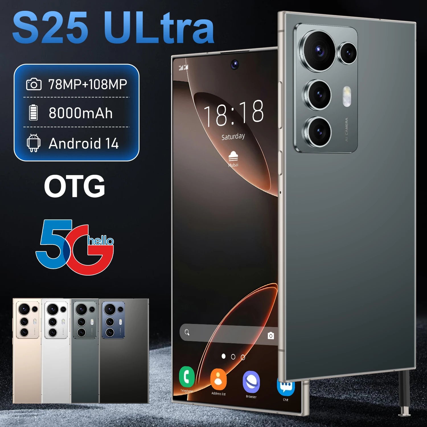 Original S25 Ultra 5G Smart Phone 7.3 Inch 16GB+1TB Dual Card Android14 Unlocked 72+108MP HD Camera Gaming Phone in Spanish - Tidesmit