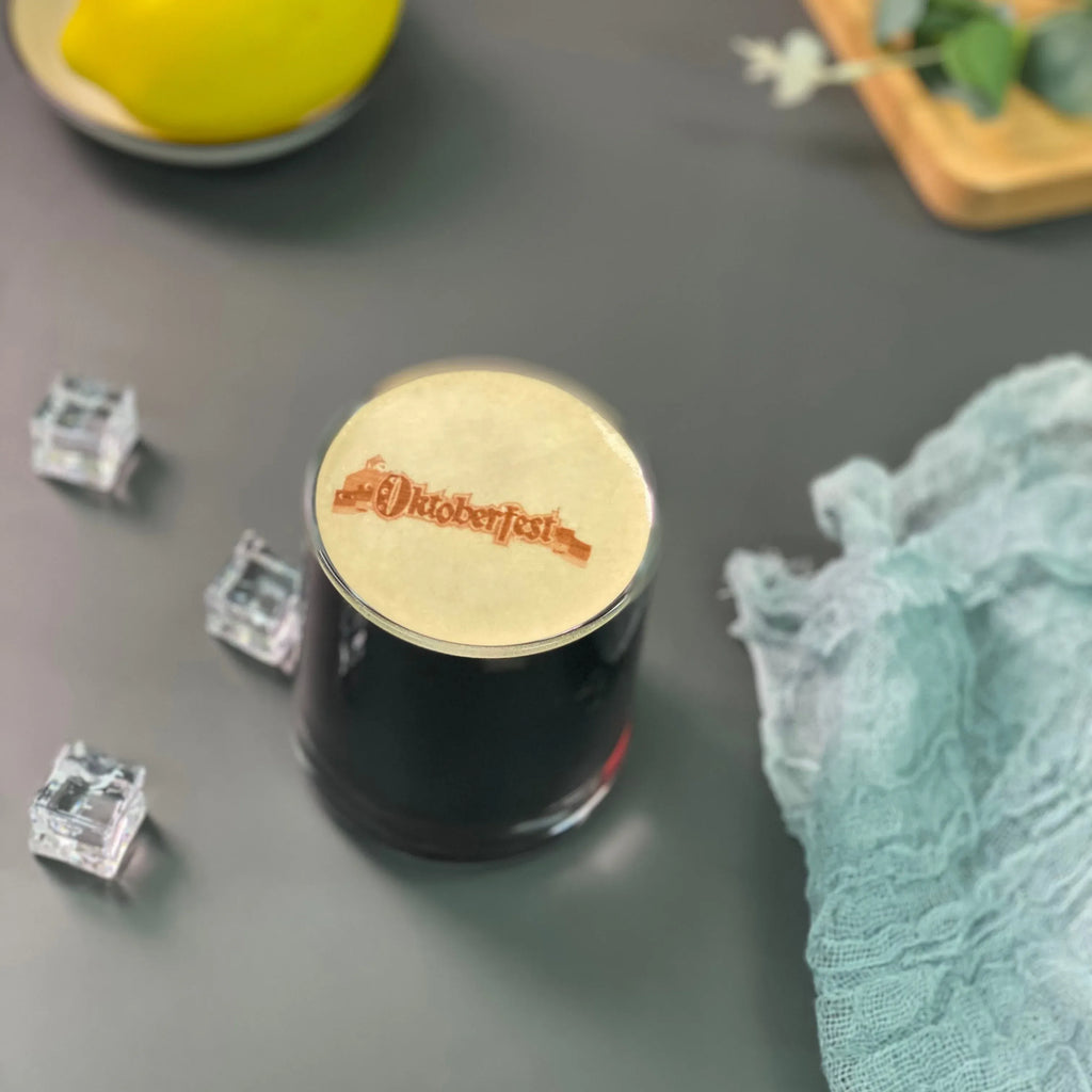 Edible ink bottles with small packet samples on a tabletop