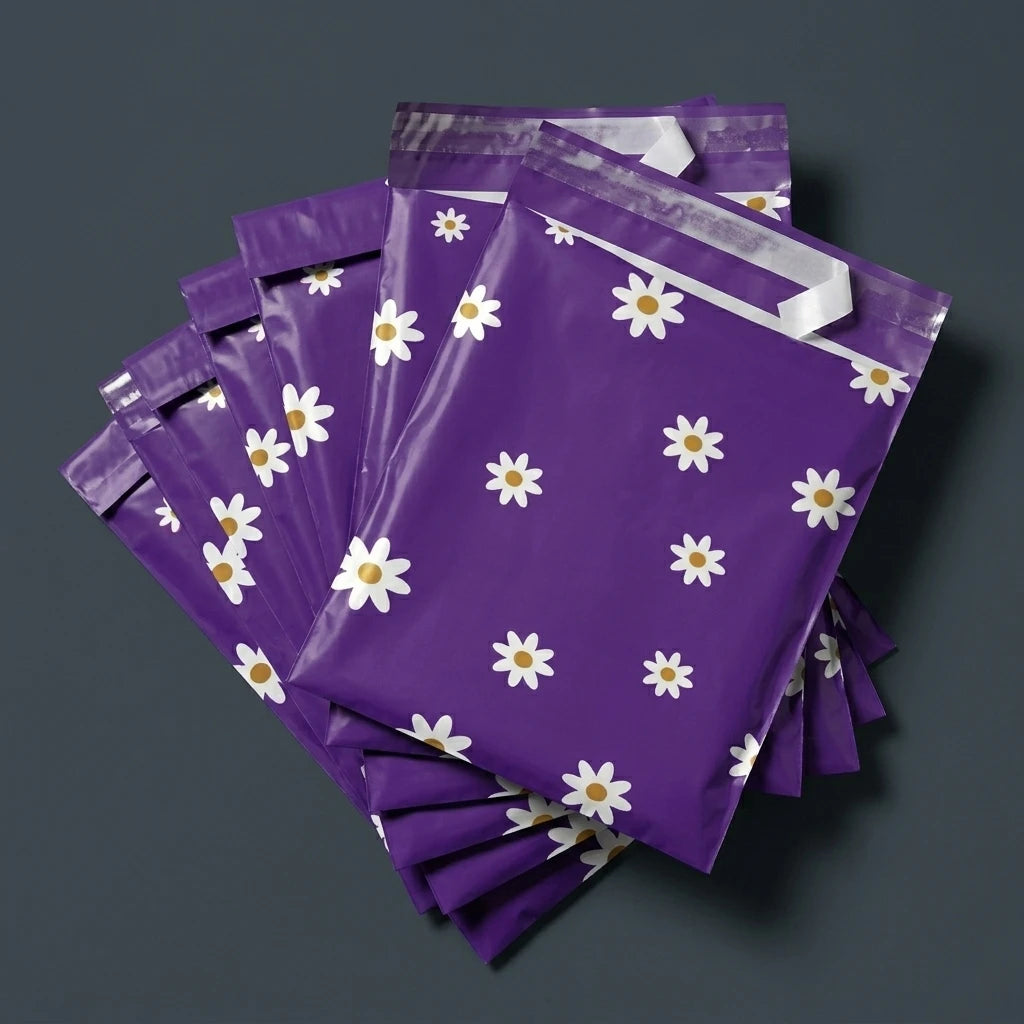 Explosion Proof Poly 3mil Thick Shipping Bags for Clothing Cute Mailing Envelopes Daisy Printed Poly Mailers Bulk Packaging