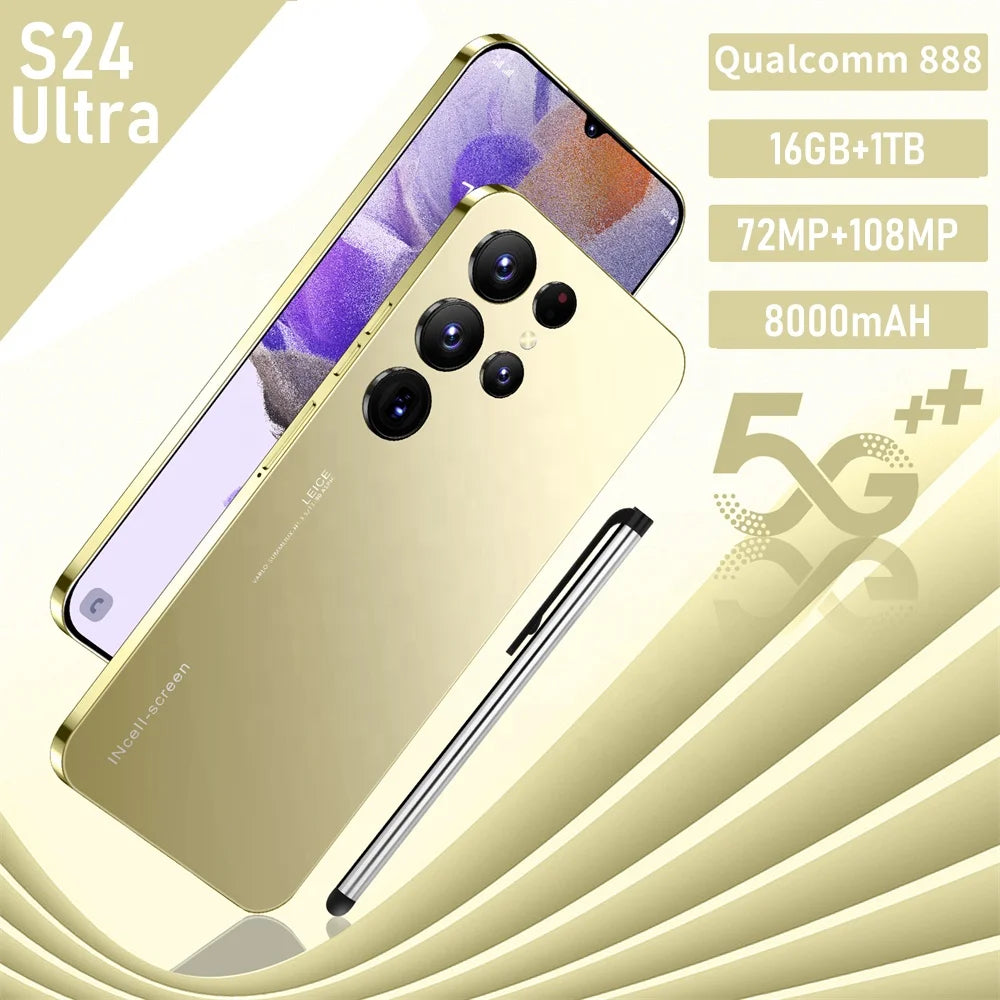 Close-up of Tidesmit S24 Ultra 5G smartphone showing precision build, metallic side buttons, and charging port.