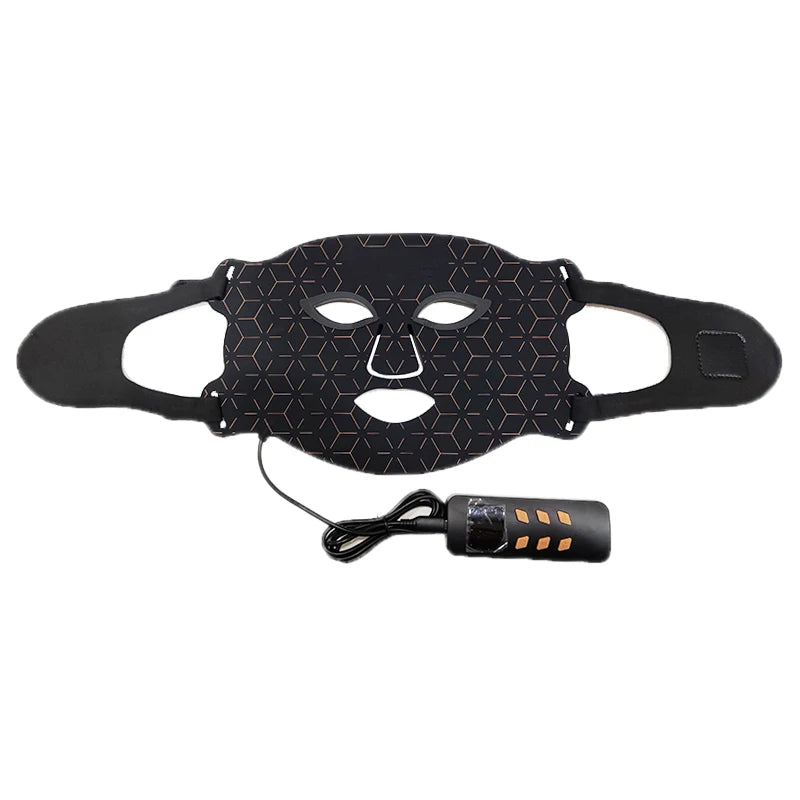 Professional Led Light Therapy Mask Black Led Red Light Therapy 4 Colors Silicon Red Light Therapy Face Mask Black Tidesmit