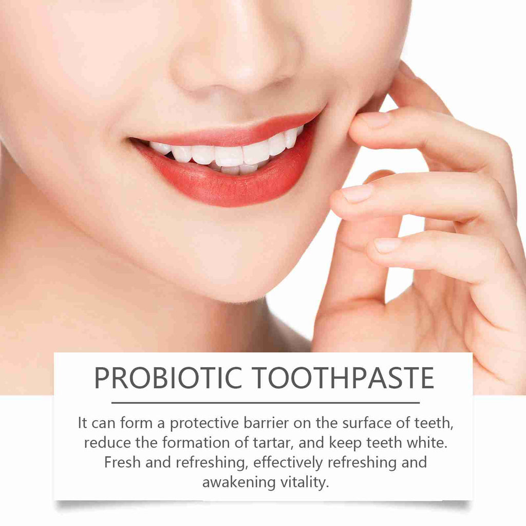 Tidesmit SP-8 probiotic whitening toothpaste for deep cleaning, plaque removal, and fresh mint breath.