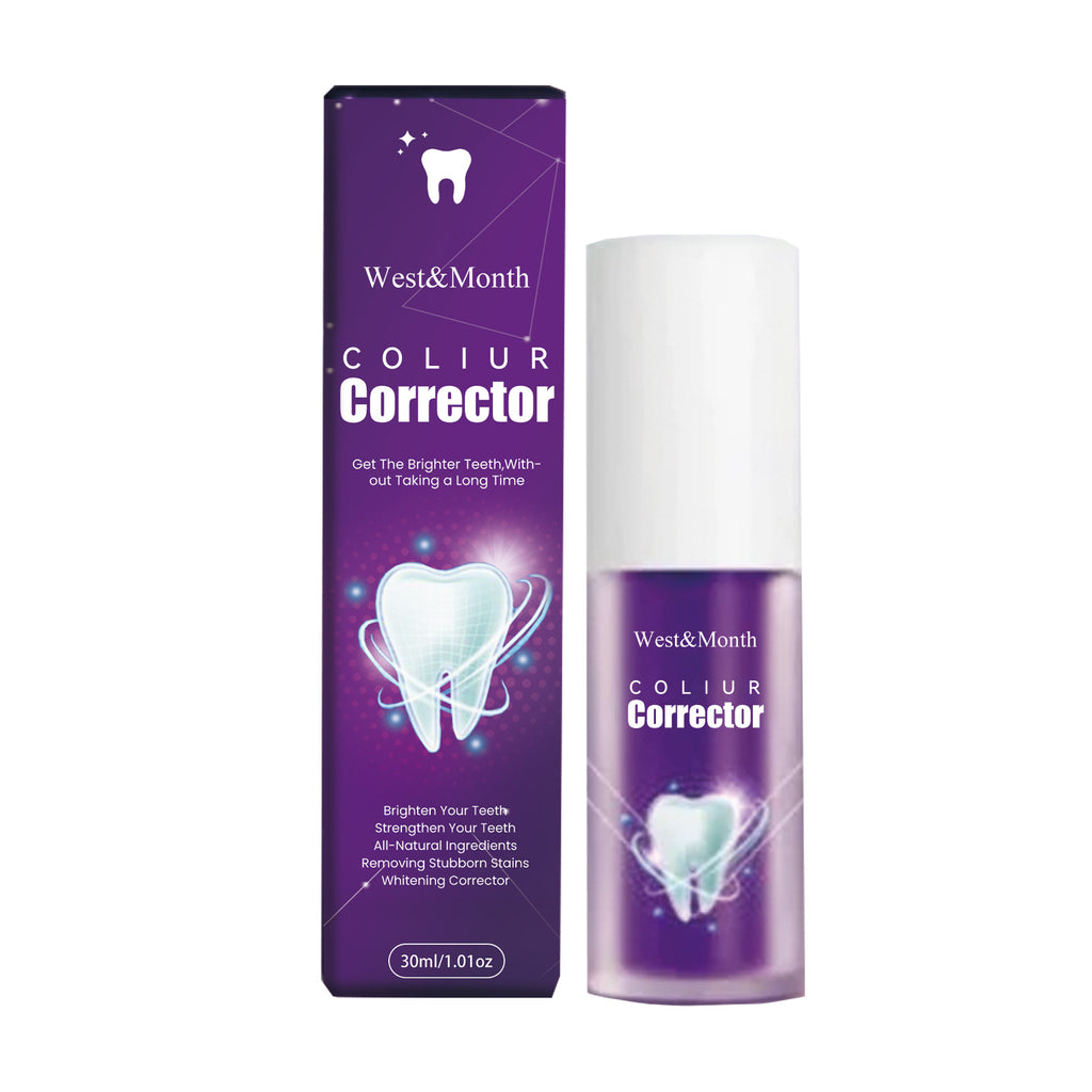 Tidesmit purple teeth whitening toothpaste for stain removal and color correcting for a brighter smile