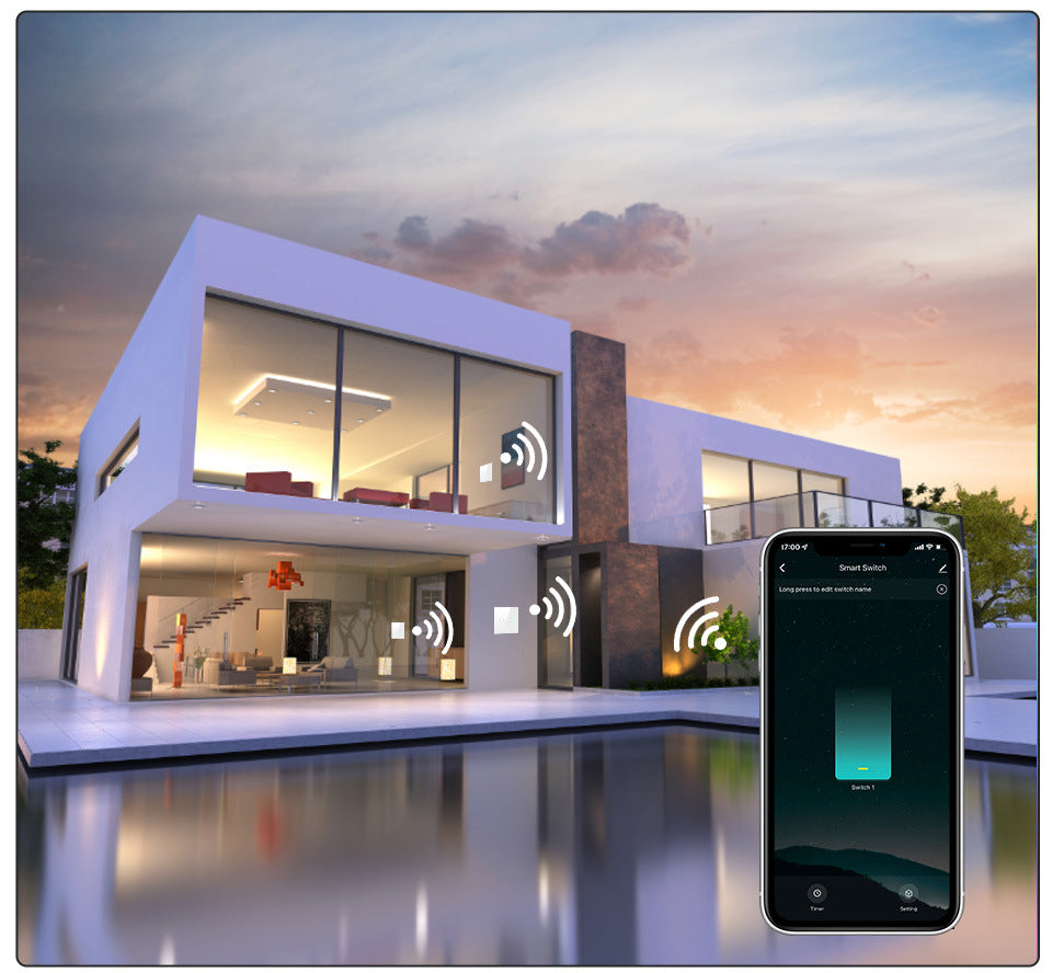 WiFi Smart Light Switch No Neutral Wire - 1, 2, or 3 Gang Options Tidesmit