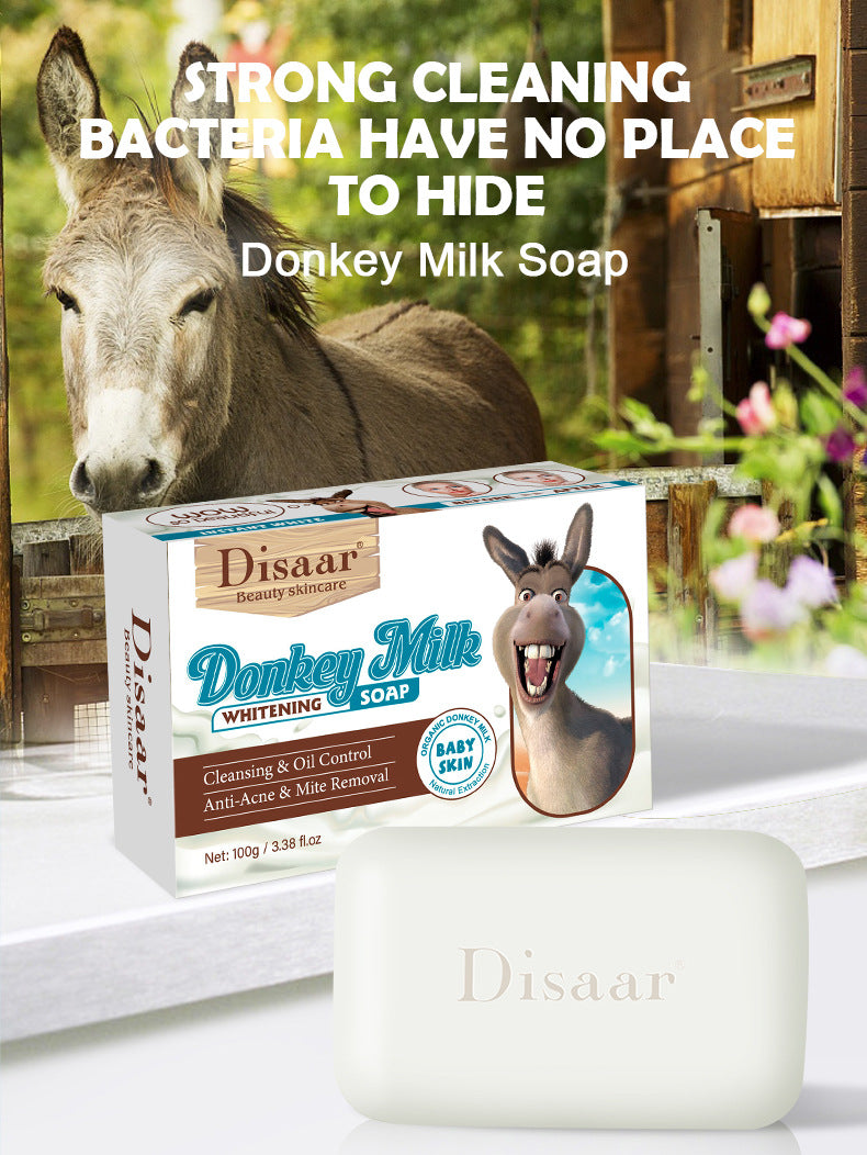 Whitening Donkey Milk Handmade Soap Body Cleanser with Kojic Acid Curcuma Lemon Rice Sandalwood - Skin Care Foaming Bar